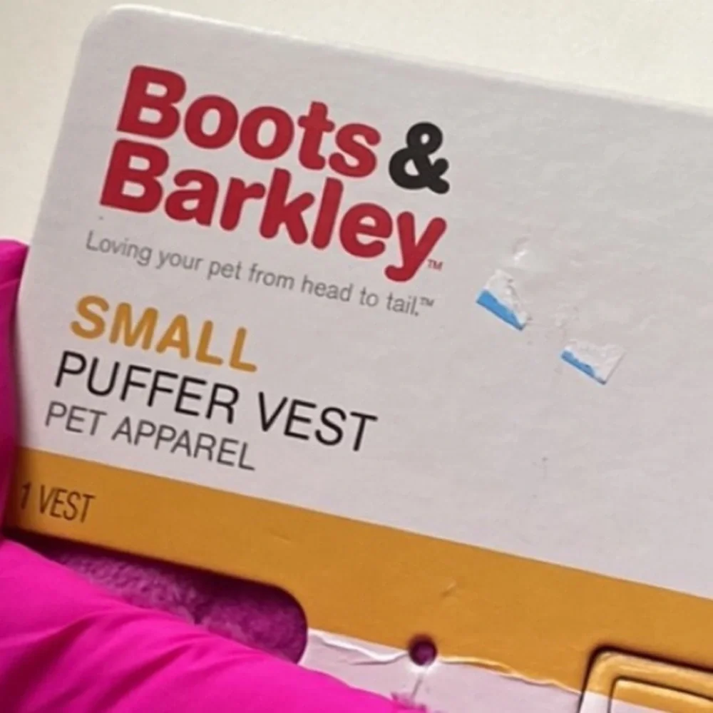 BOOTS & BARKLEY PINK ORANGE PURPLE Dog harness puffer VELCRO vest S